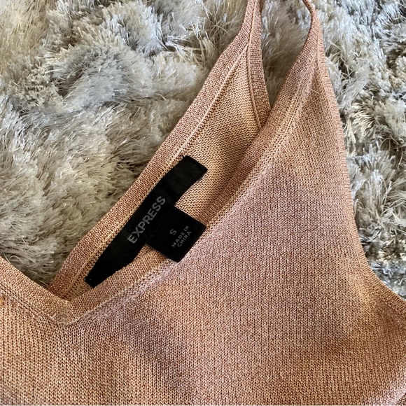 Express Pink Shimmer Sleeveless Top with Tie Size Small - Picture 5 of 7